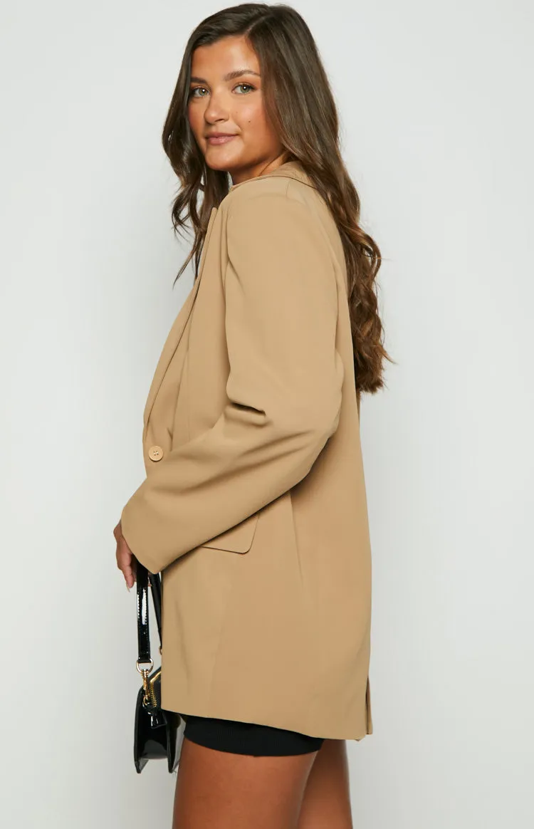 Logan Tan Oversized Blazer