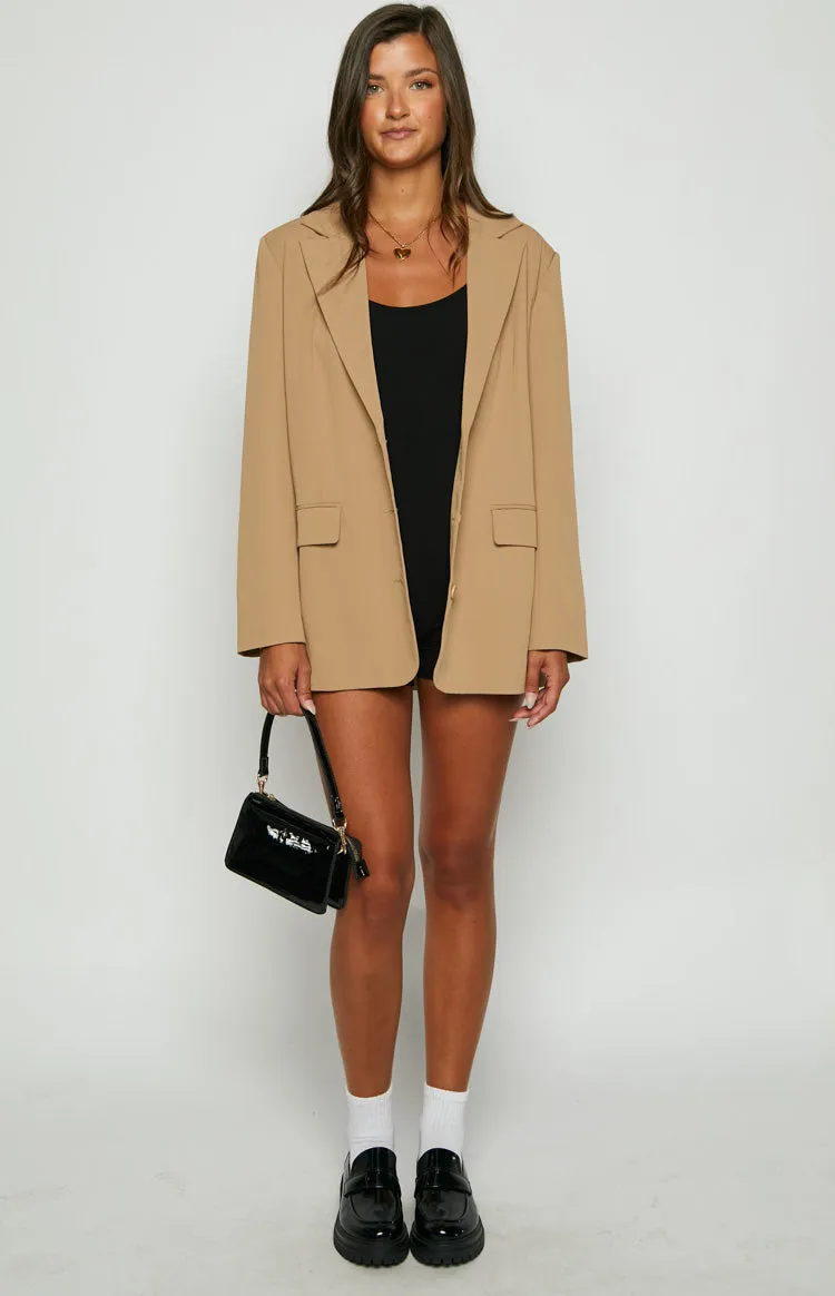 Logan Tan Oversized Blazer