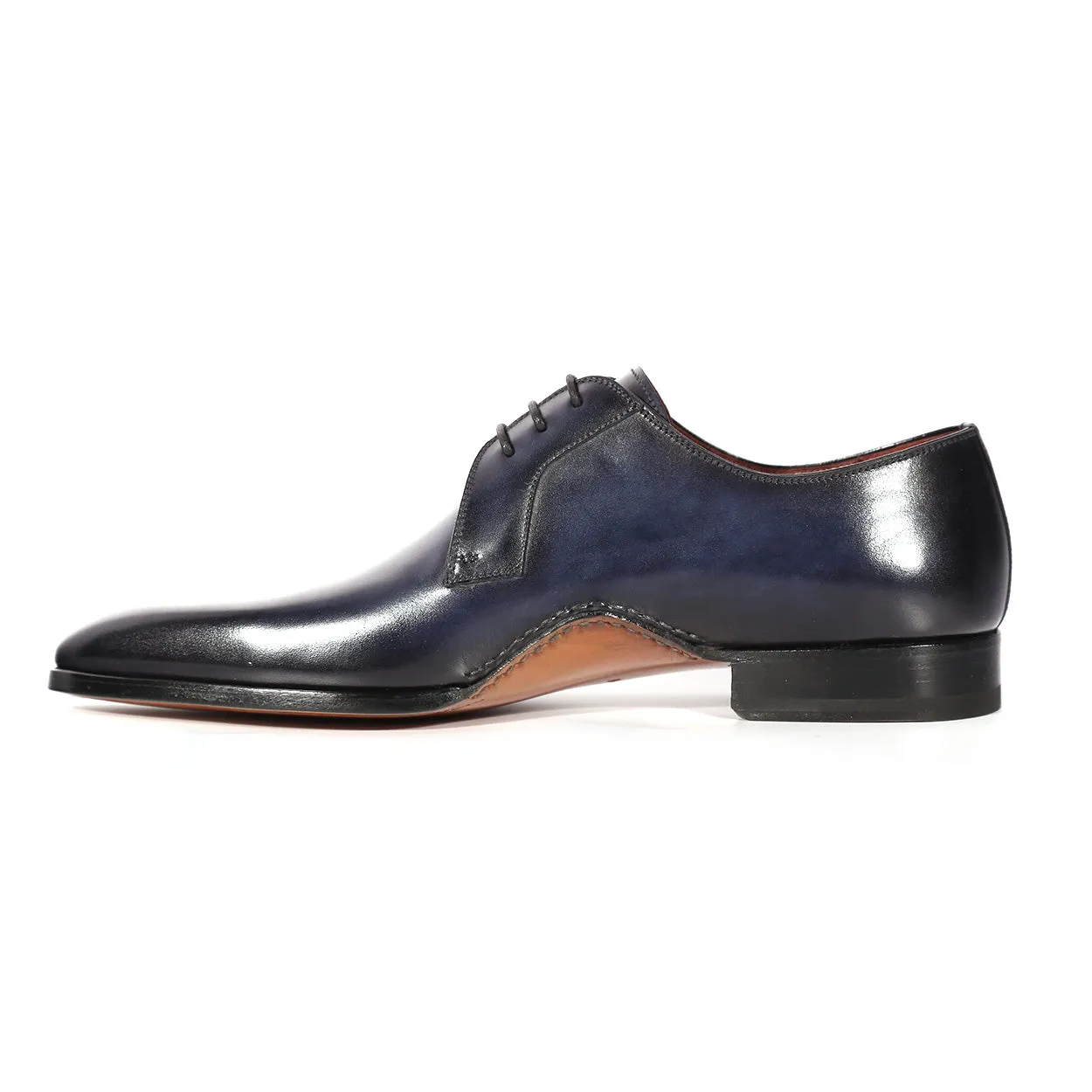 Magnanni 24834 Hayos Men's Shoes Navy Laser Print / Calf-Skin Leather Derby Oxfords (MAGS1133)