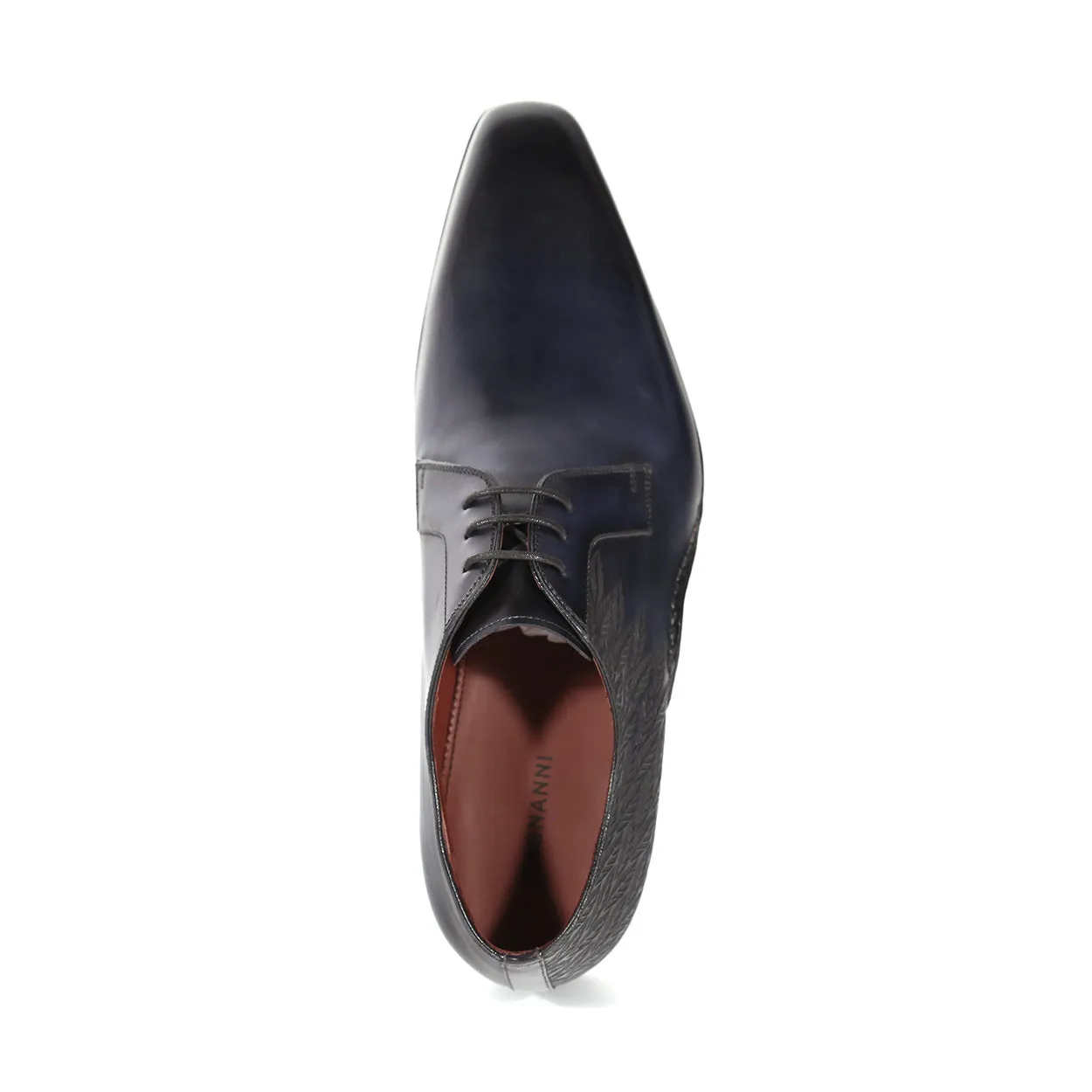 Magnanni 24834 Hayos Men's Shoes Navy Laser Print / Calf-Skin Leather Derby Oxfords (MAGS1133)