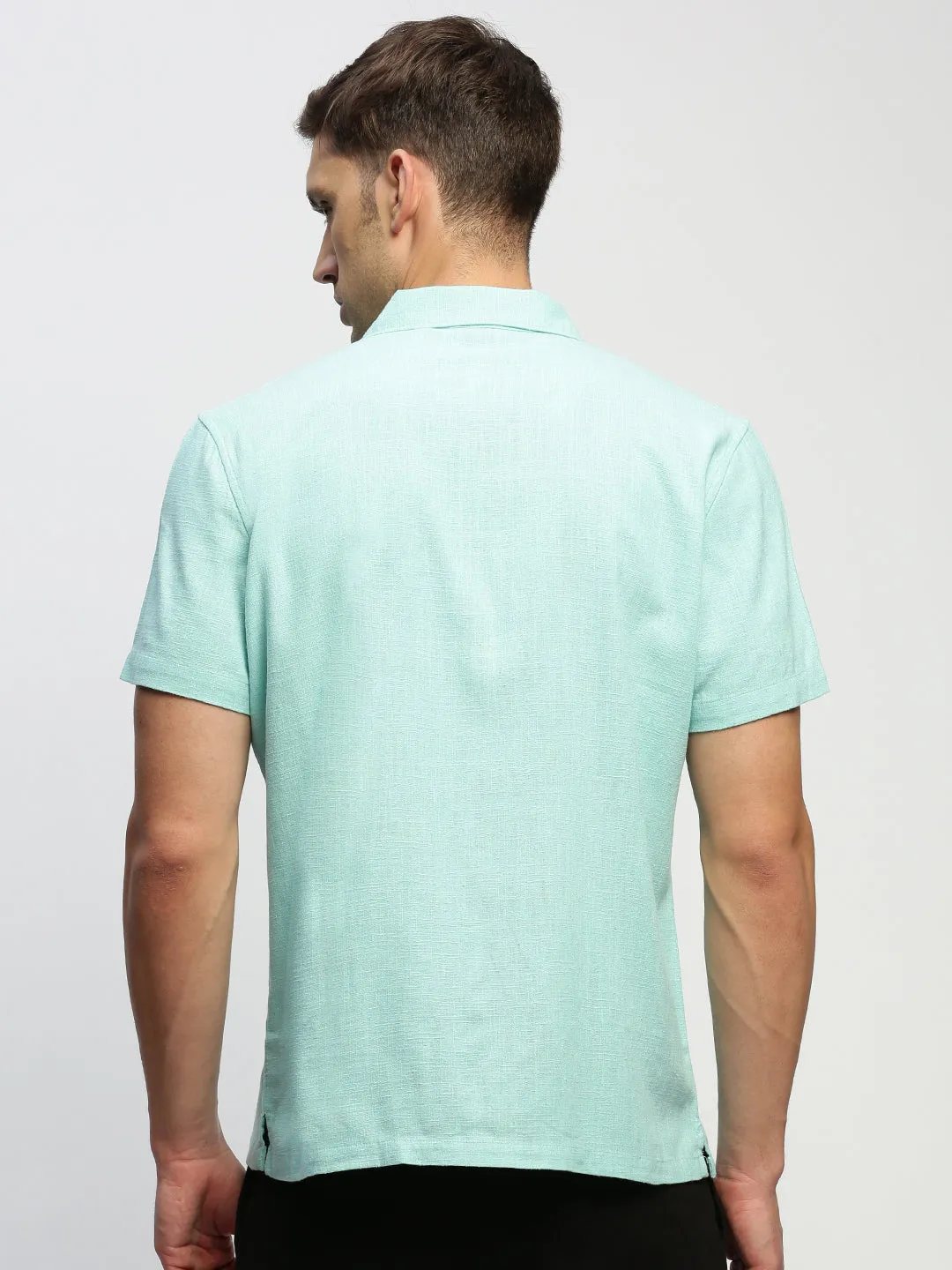 Men Green Solid Shirt