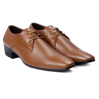 Men's Height Increasing Derby Faux Upper Formal Wear Lace Up Shoes