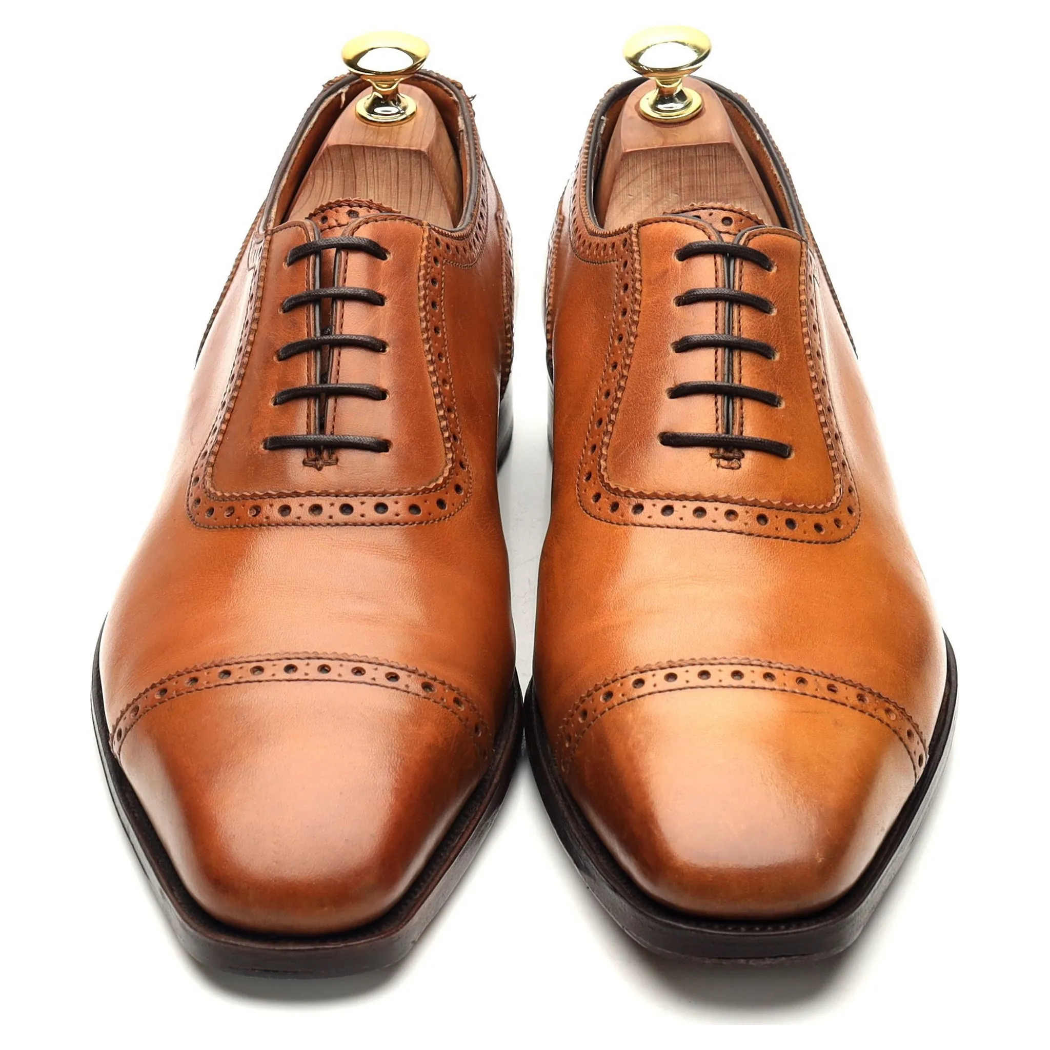 'Moore' Tan Brown Leather Oxford UK 8 F