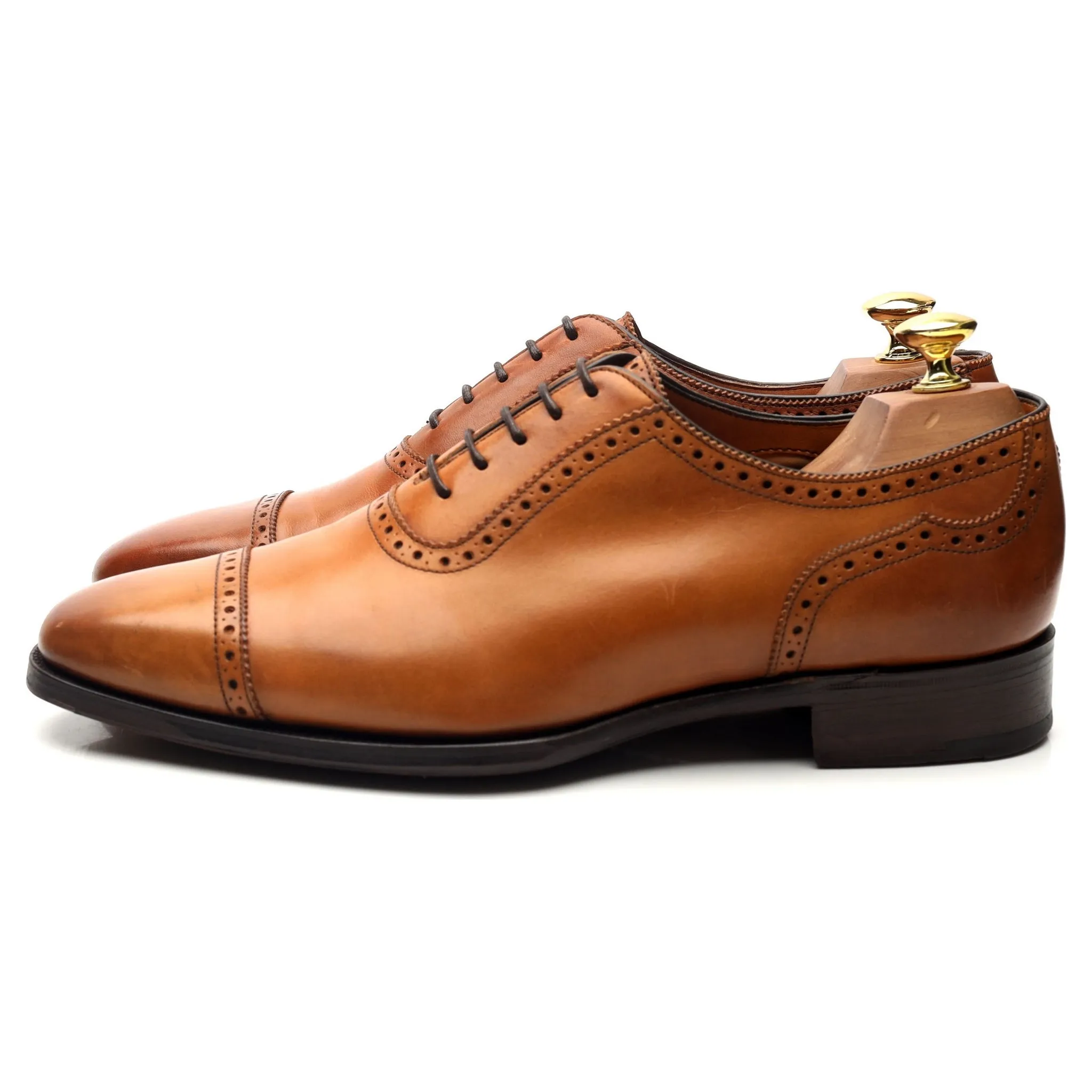 'Moore' Tan Brown Leather Oxford UK 8 F