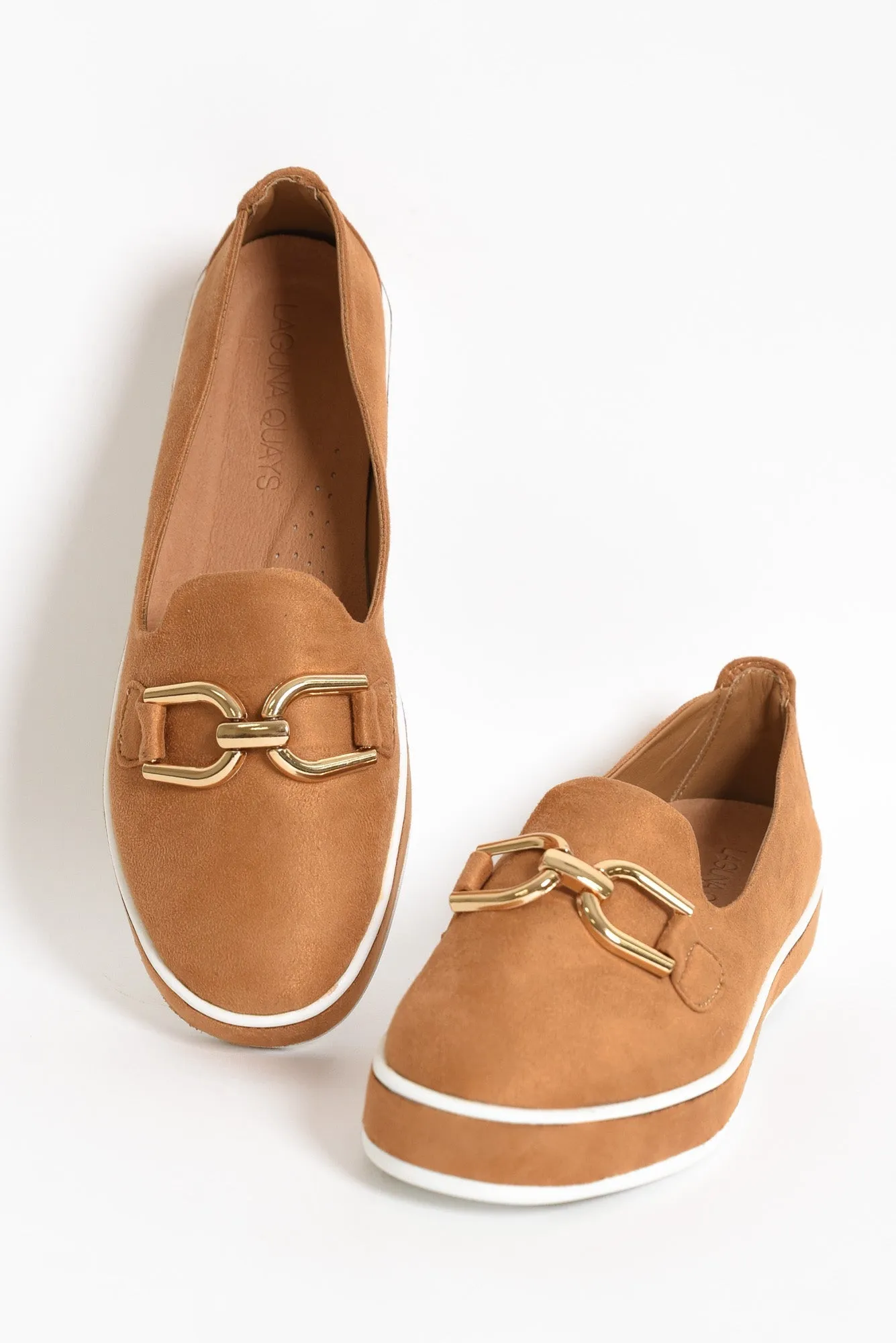 Natyia Camel Faux Suede Platform Loafer