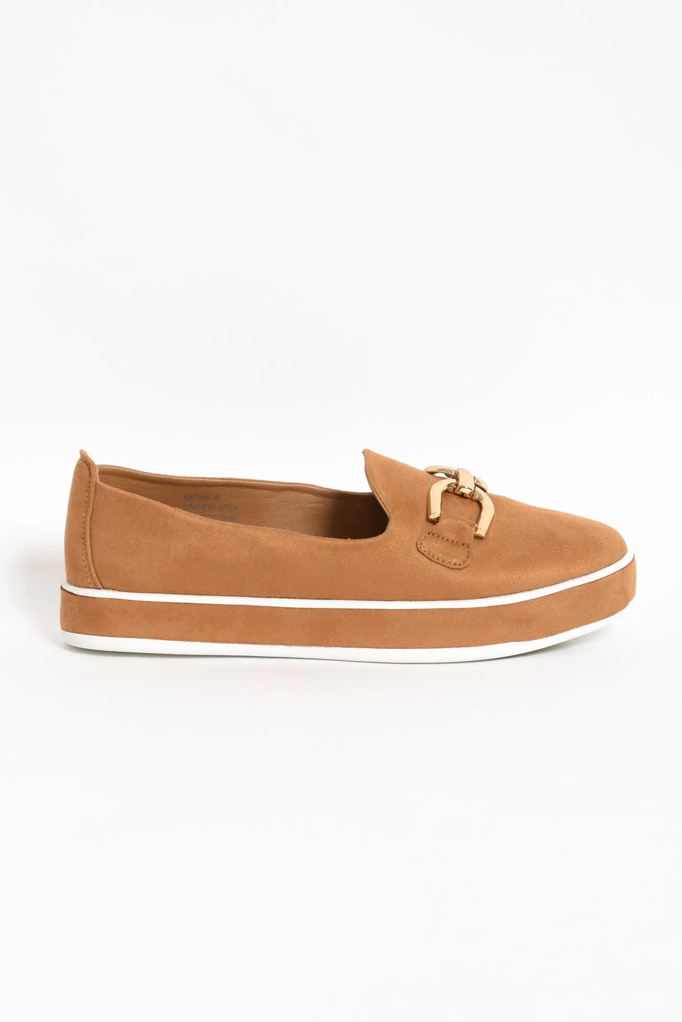 Natyia Camel Faux Suede Platform Loafer