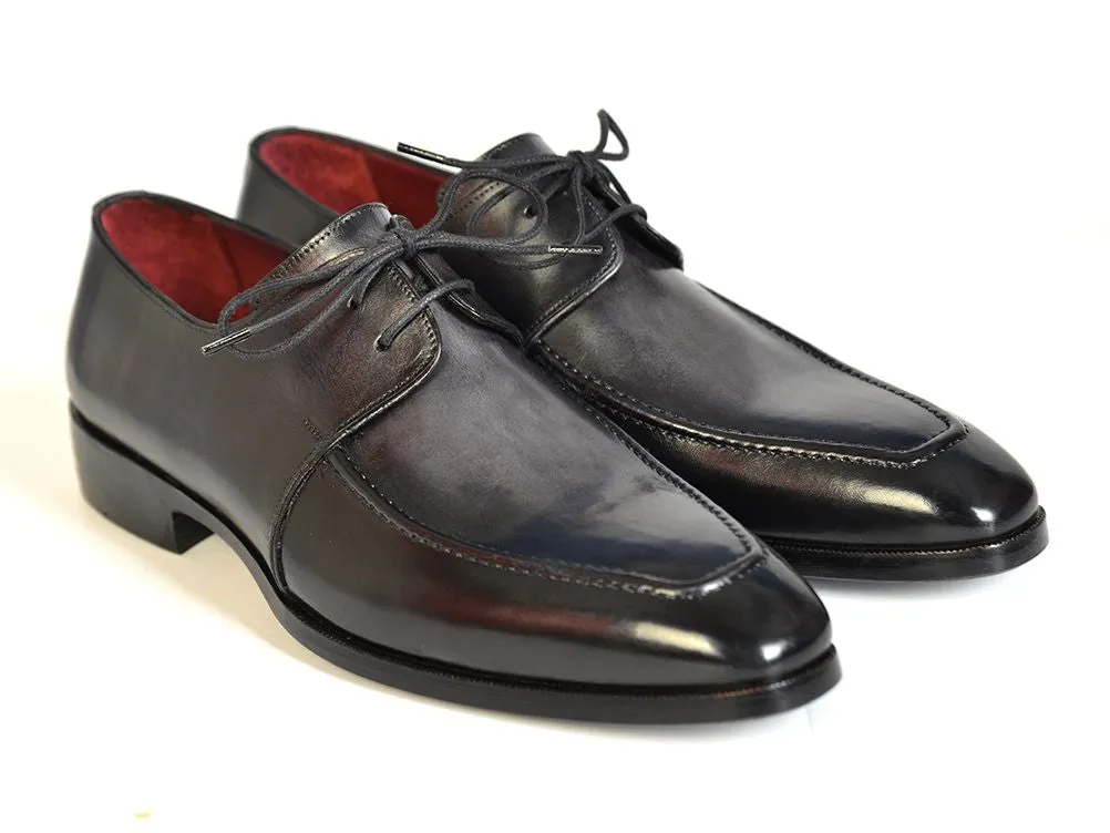 Paul Parkman Gray/Black Apron Derby Shoes