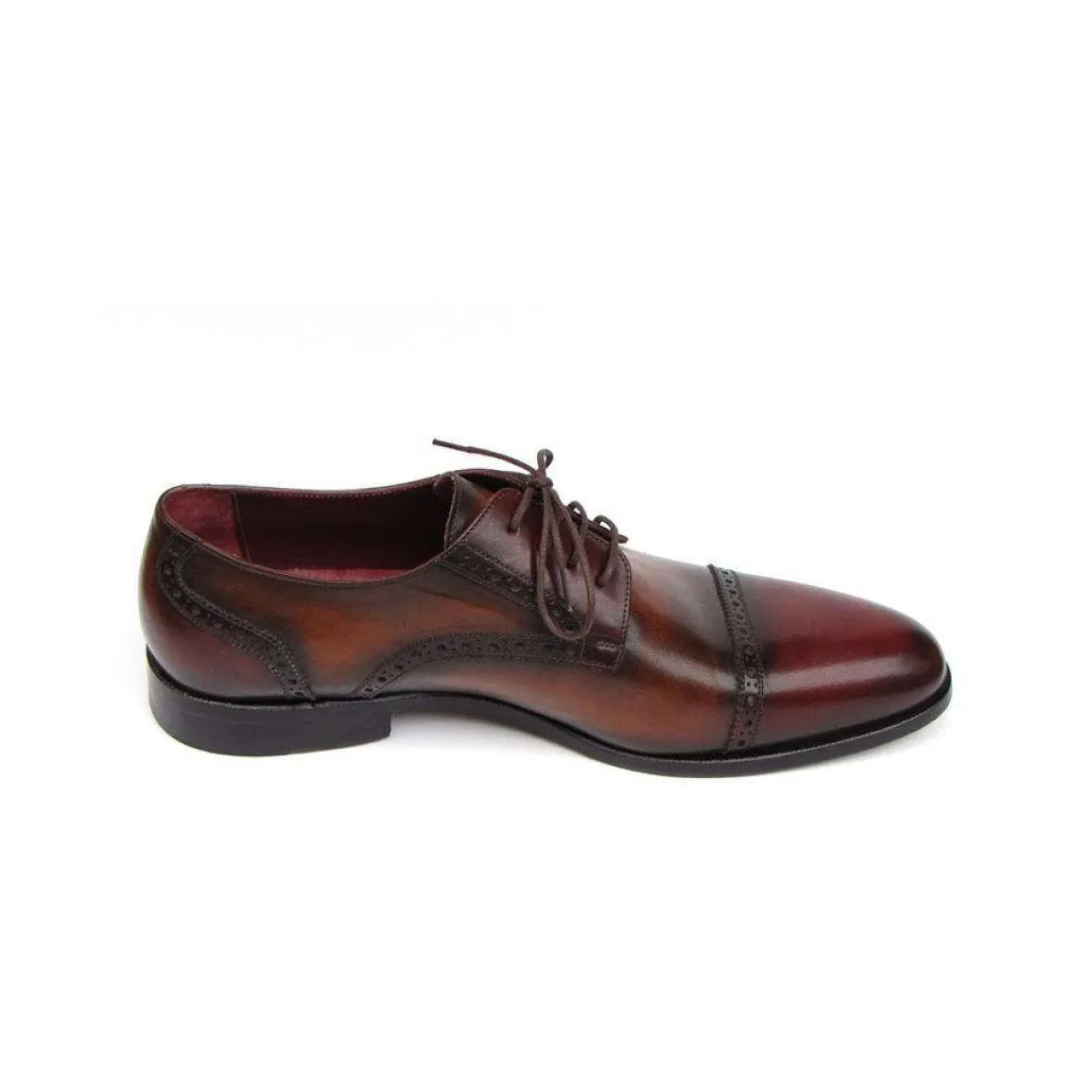 Paul Parkman Handmade Designer Shoes Men's Handmade Designer Shoes Derby Burgundy Tobacco Red Oxfords (PM5212)