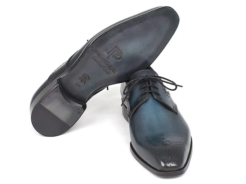 Paul Parkman Navy & Blue Medallion Derby Shoes