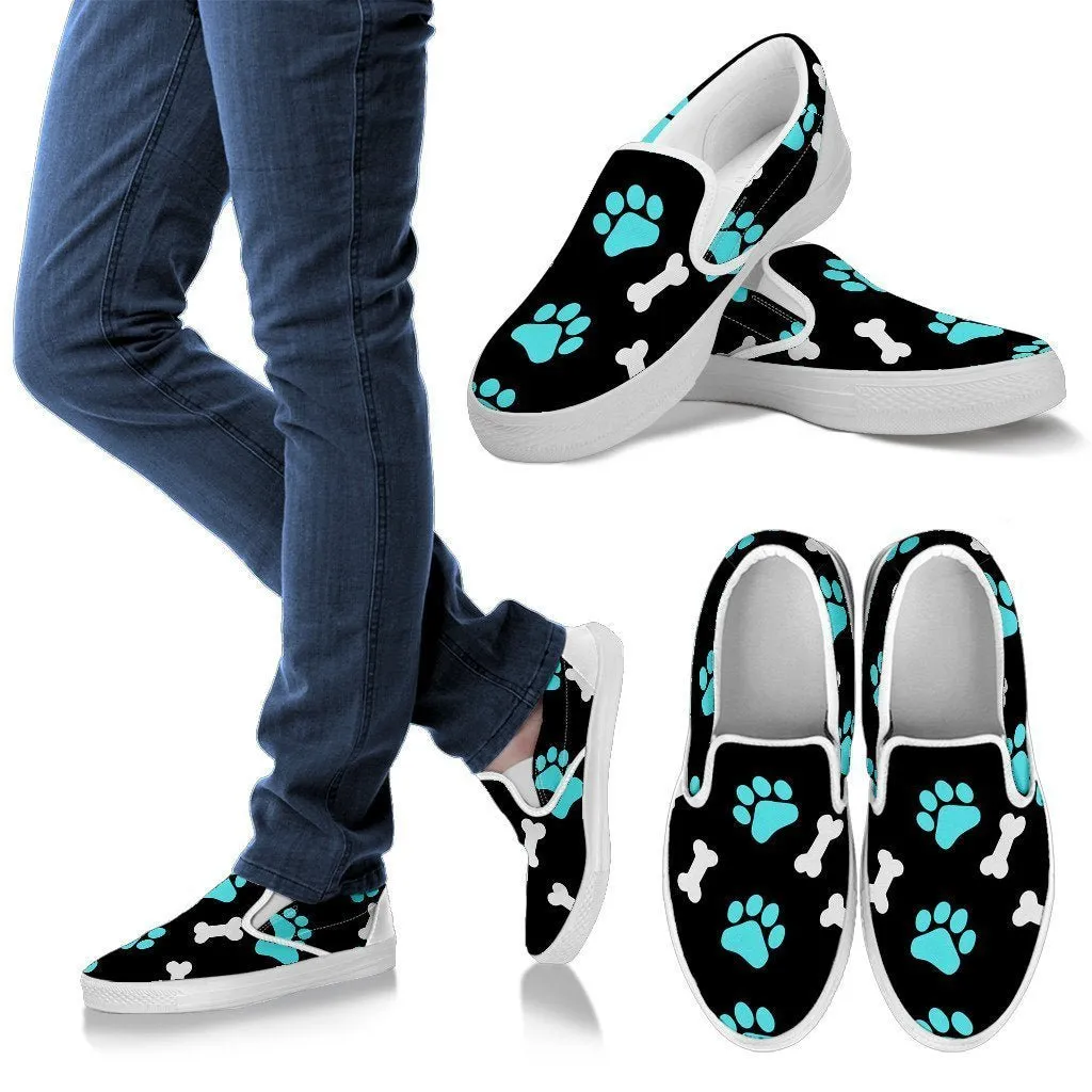 Paws and bones Black Women's Slip Ons