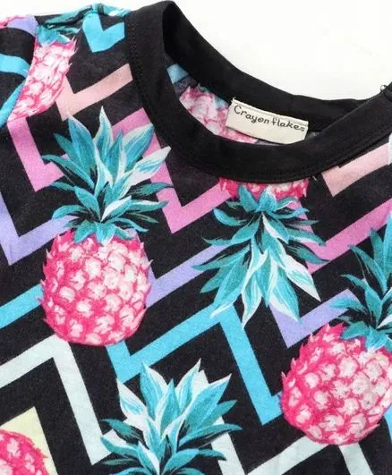 Pineapple Printed Half Sleeves Set