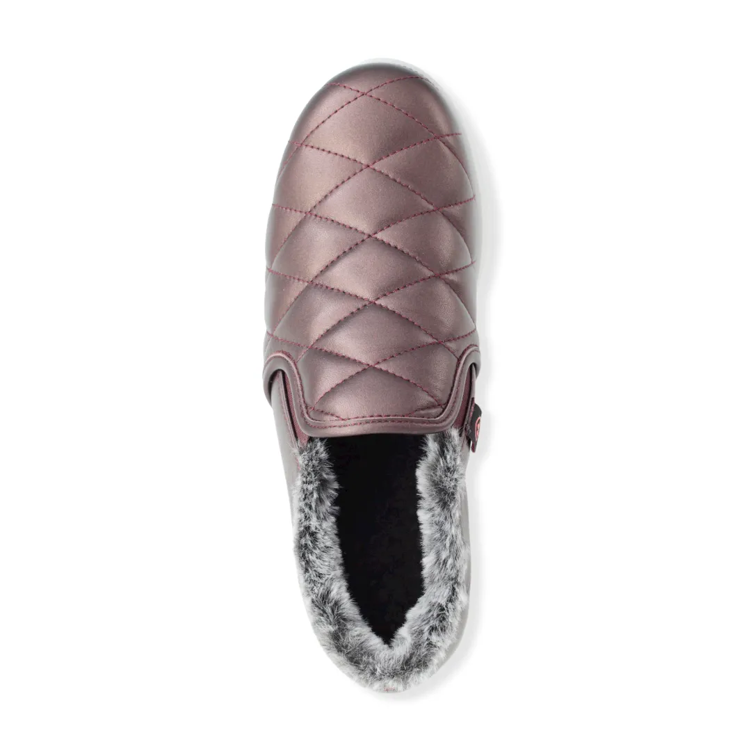 Quilted design Sheepskin leather slip-on shoes  #FJ087