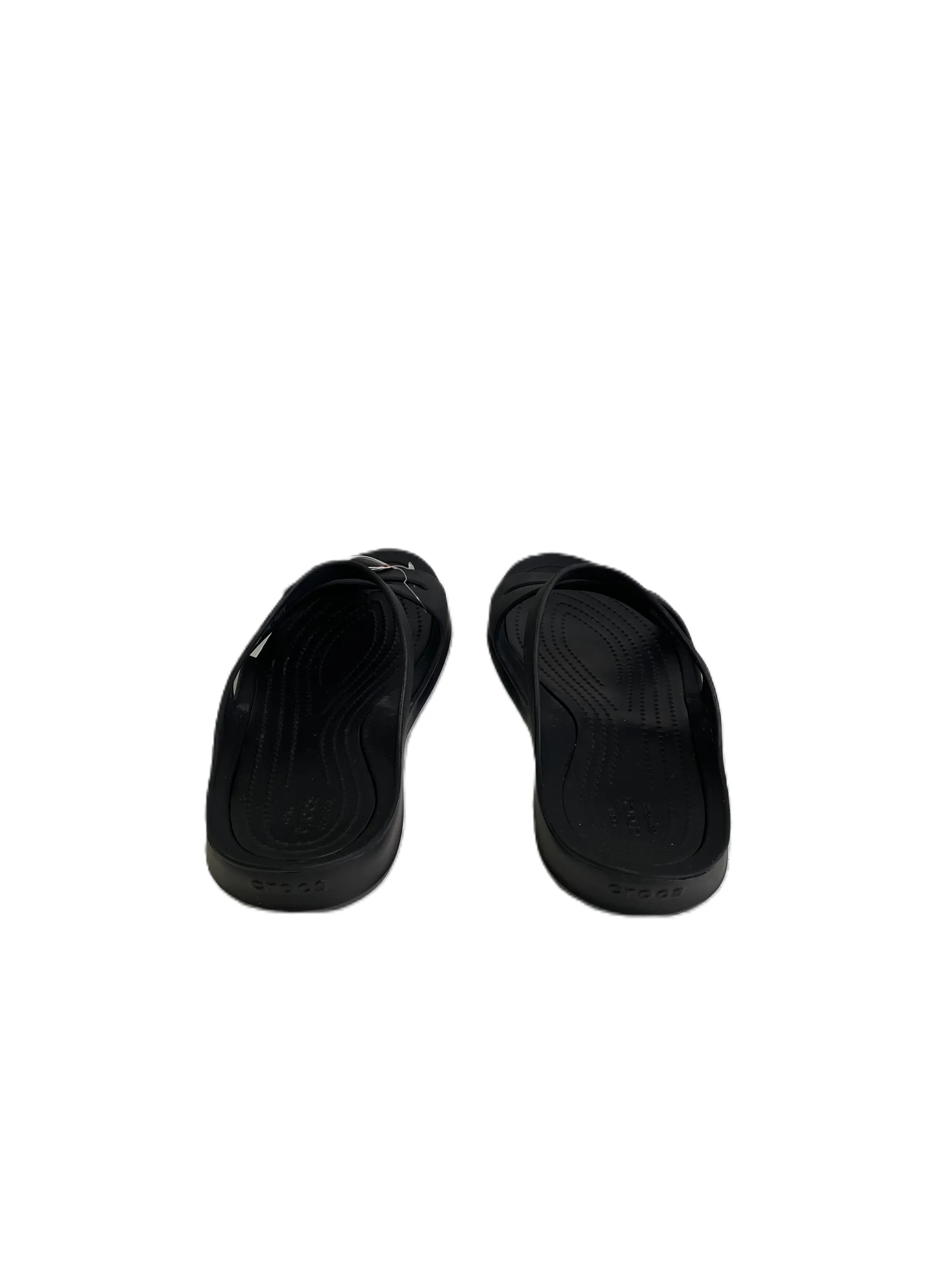 Sandals Flats By Crocs In Black, Size: 7