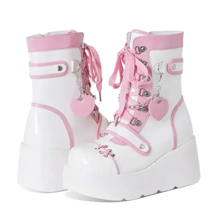 SISSY PINK ANIME BOOTS