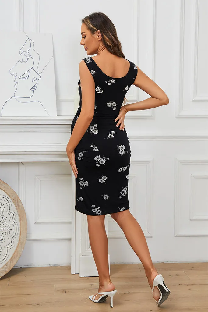 Smallshow Sleeveless Floral Maternity Dress