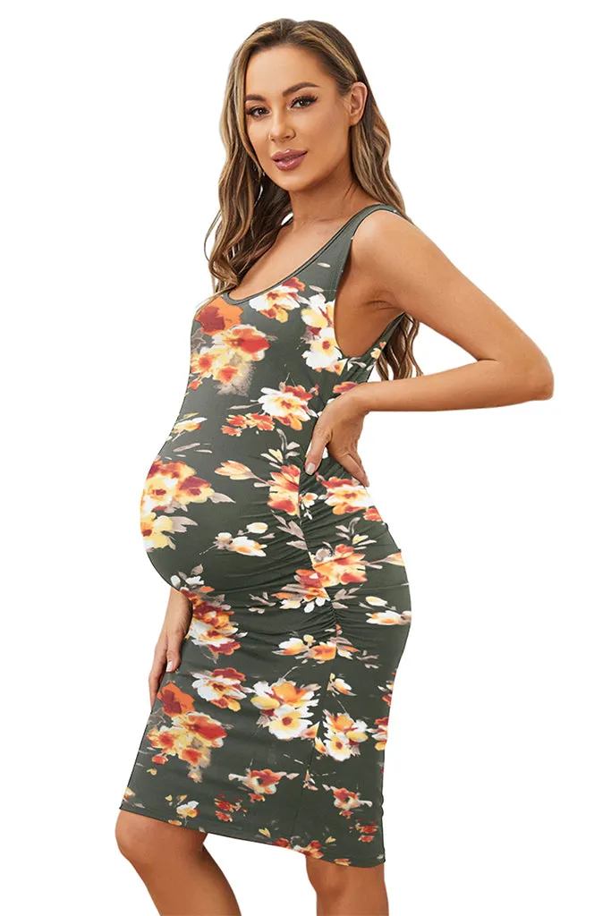 Smallshow Sleeveless Floral Maternity Dress