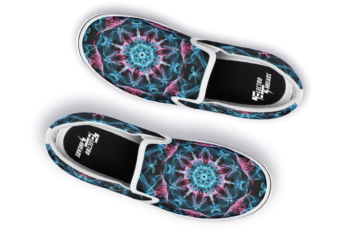 Smokey Blue Mandala Slip on Shoes