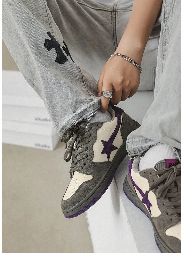 Star Contrast Color Trendy High Street Casual Sports Shoes