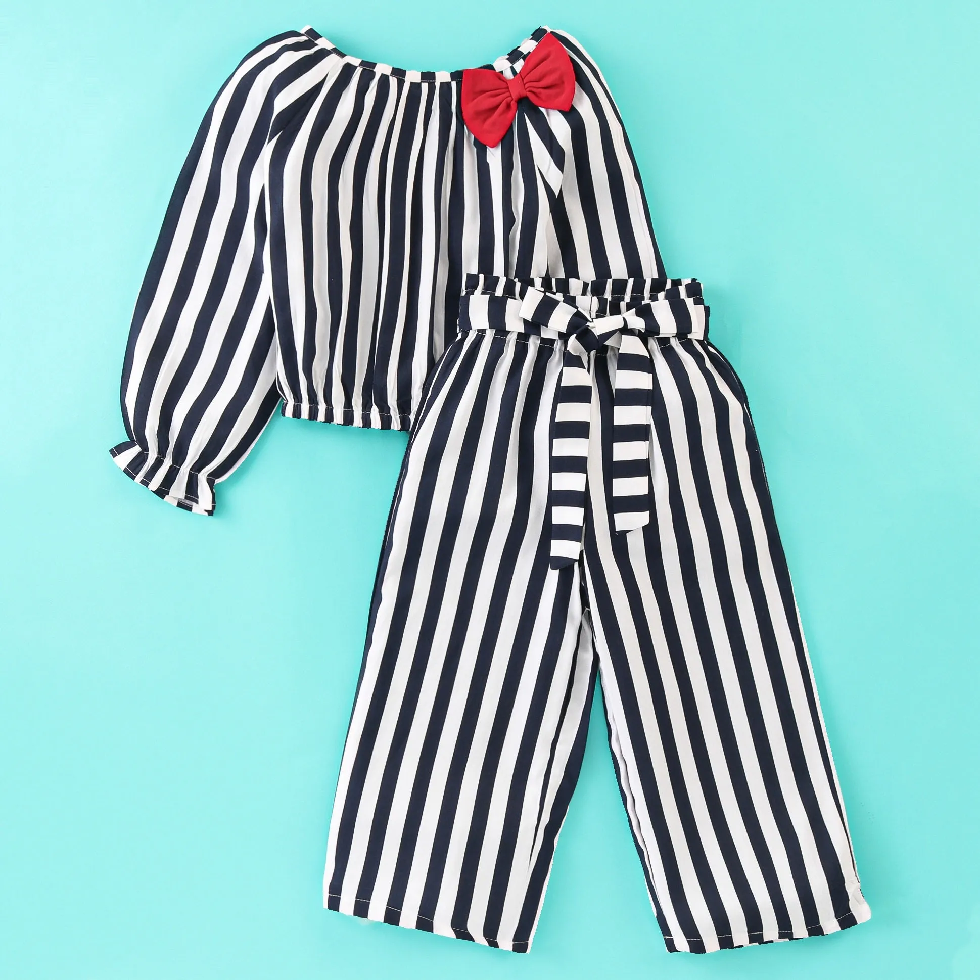 Striped Printed Full Sleeves Co-ord Set