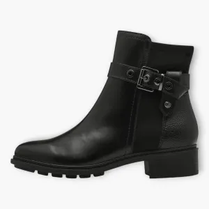 Tamaris Black Ankle Boots with Block Heel and Buckle Detail