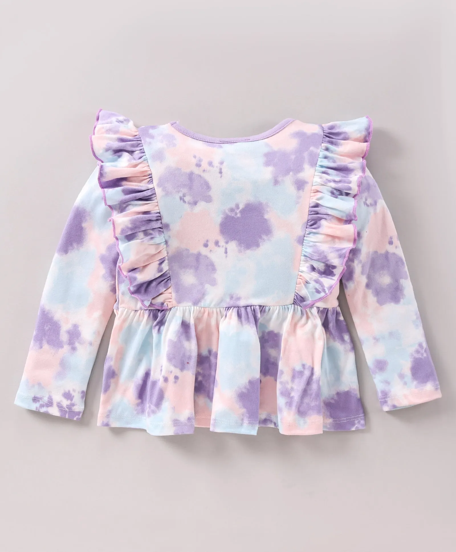 Tie and Dye Front Frill Top Leggings Set