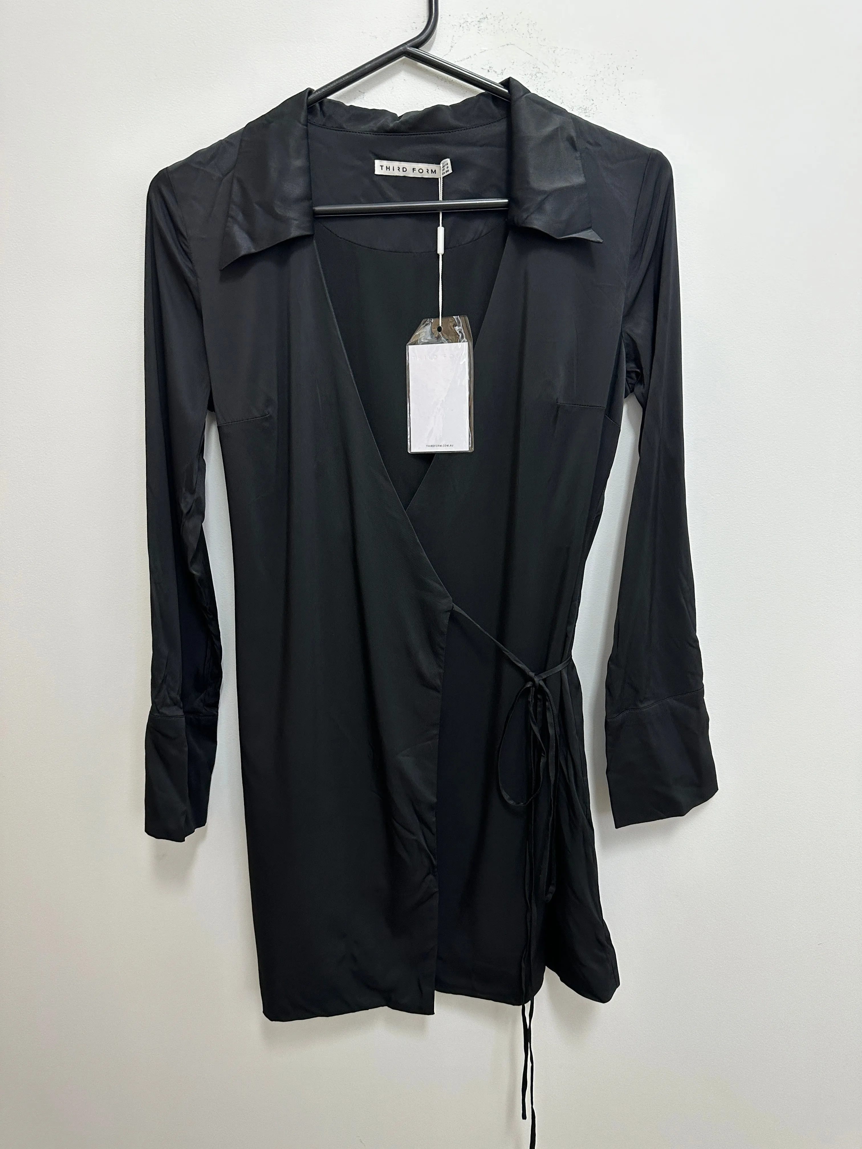 Under Current Wrap Shirt Dress in Black