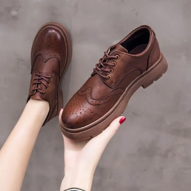 Vintage Brogues Women's Lace Up Loafers