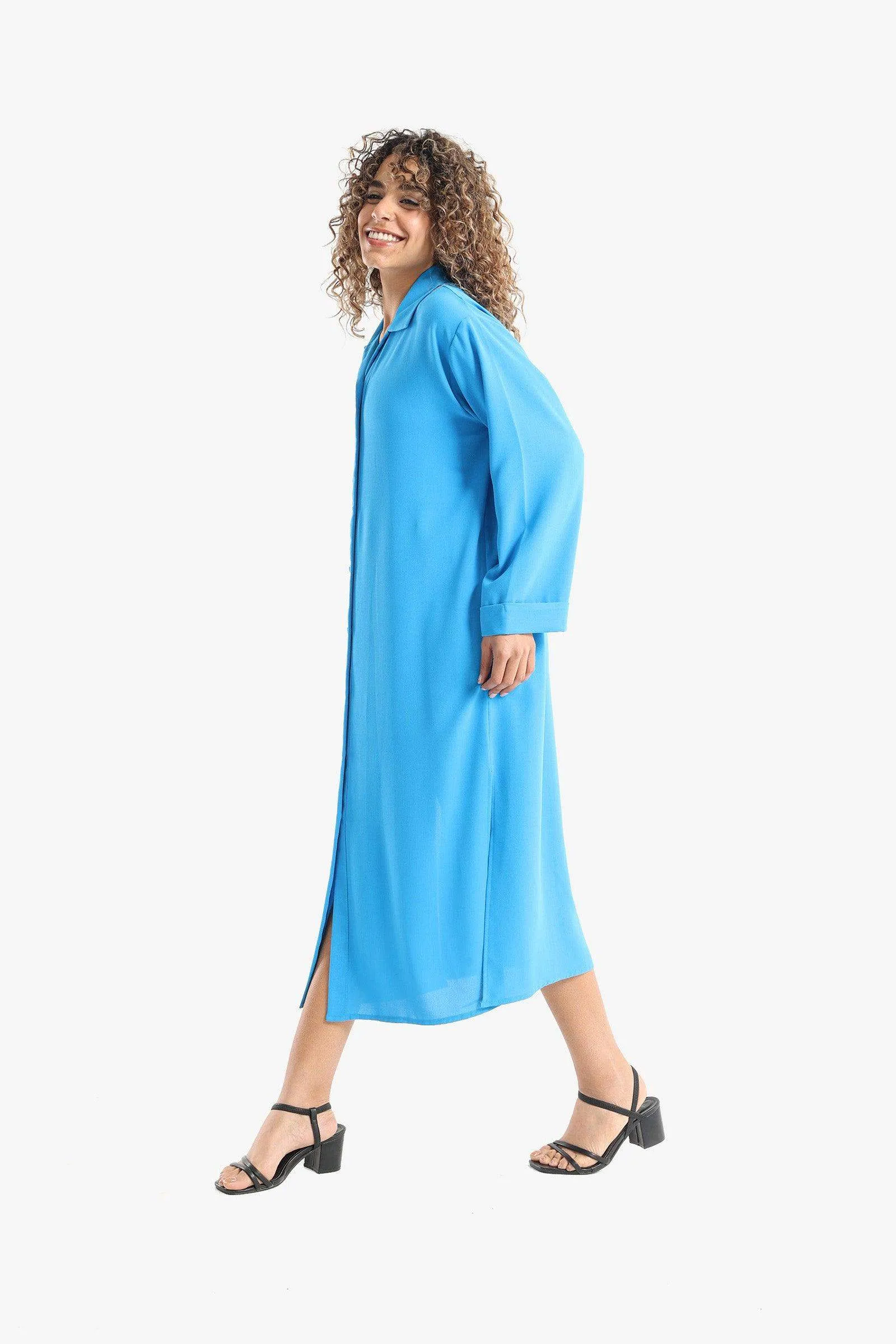 Voile Solid Shirt Dress