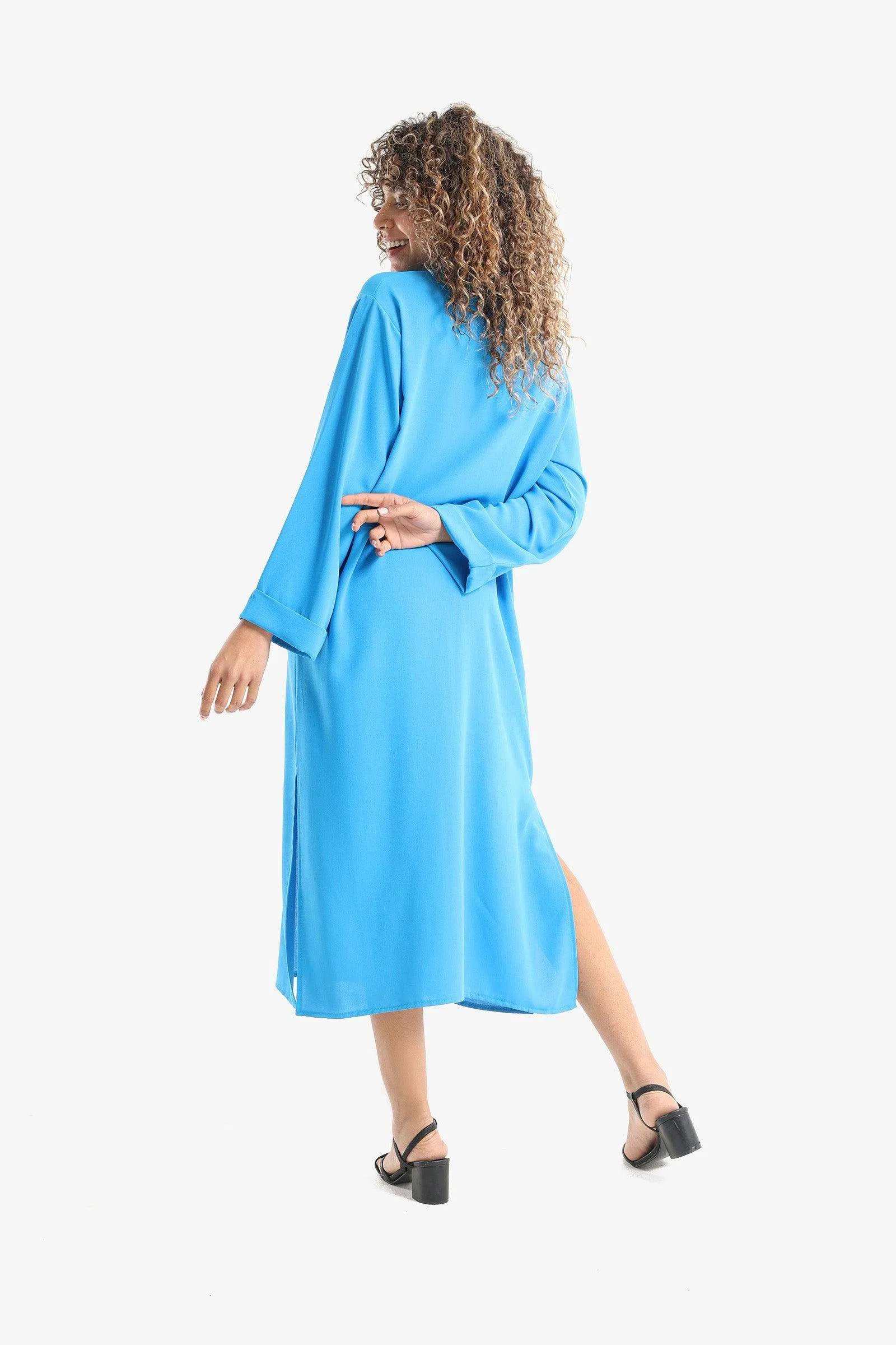 Voile Solid Shirt Dress