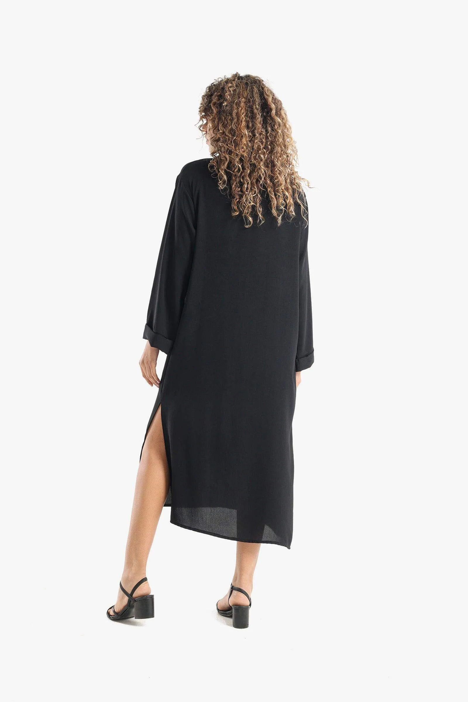 Voile Solid Shirt Dress