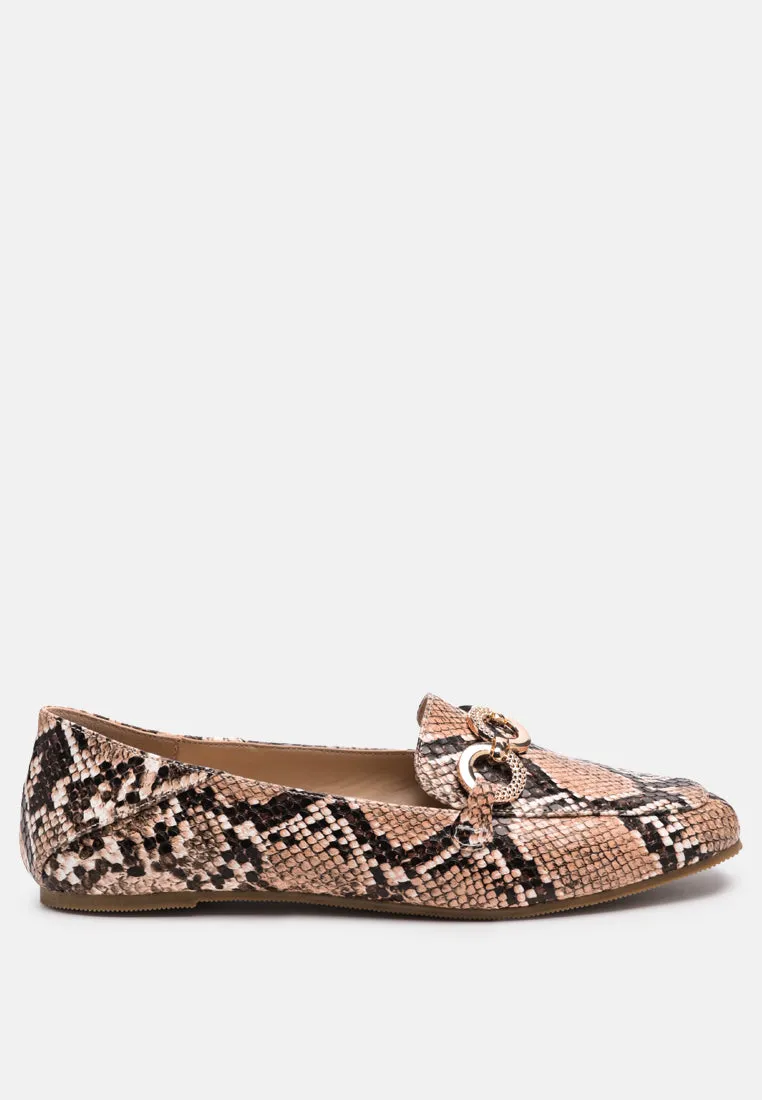 Wibele Croc Textured Metal Show Detail Loafers