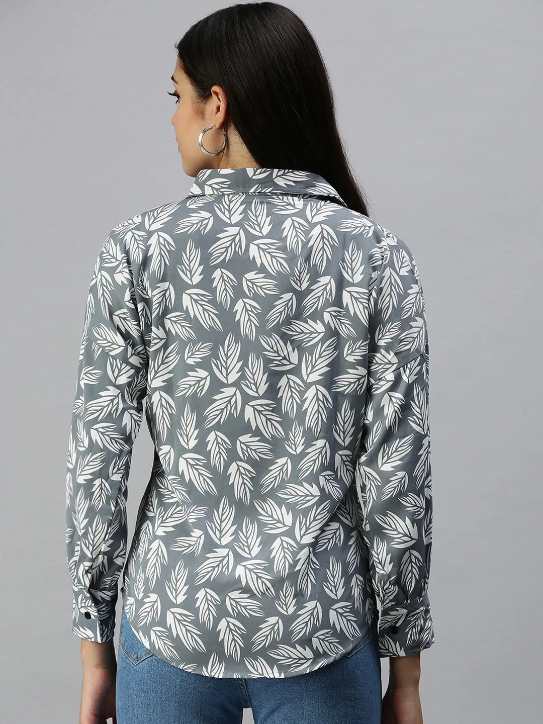 Women's Grey Printed Shirt