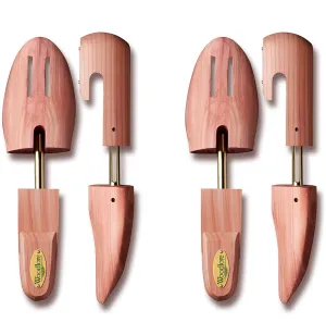 Woodlore Men’s Cedar Wood Shoe Trees (2 Pairs) Adjustable, Aromatic, USA Made