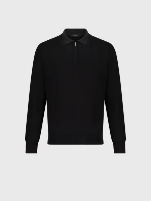 Zipped Polo Shirt Black